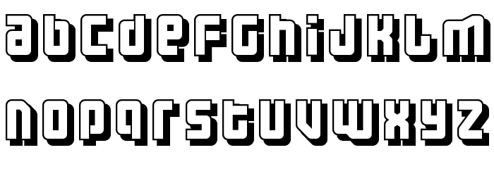 Three the Hard way shadowed Font LOWERCASE