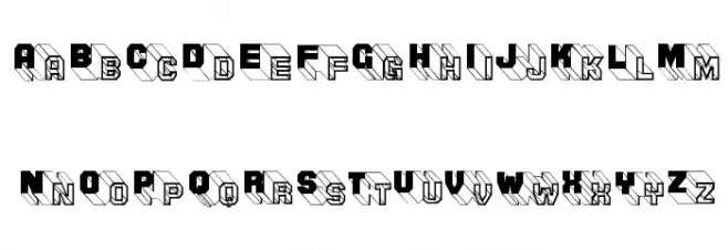 ThreeDeeTwoBeta Font UPPERCASE