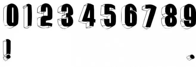 ThreeDimRightwardsRound Schriftart Anderer Schreiben