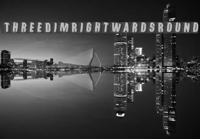 ThreeDimRightwardsRound Schriftart examples