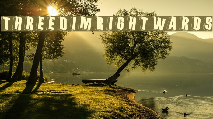ThreeDimRightwards Font examples