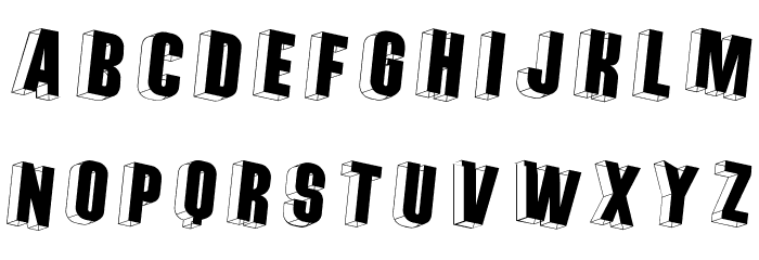 ThreeDimRightwards Font LOWERCASE