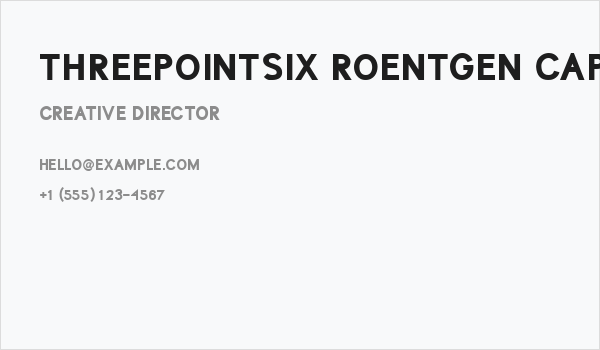 ThreePointSix Roentgen Caps Bold Business Card