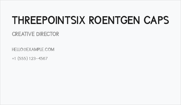 ThreePointSix Roentgen Caps Business Card