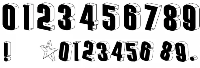 Threedimensional Font OTHER CHARS