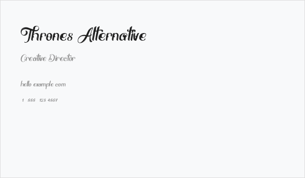 Thrones Alternative Business Card