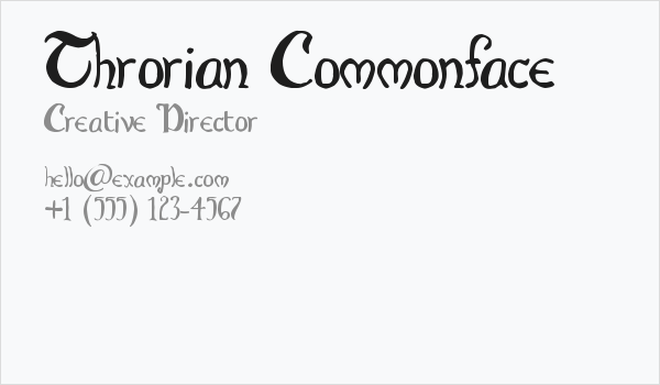 Throrian Commonface Business Card