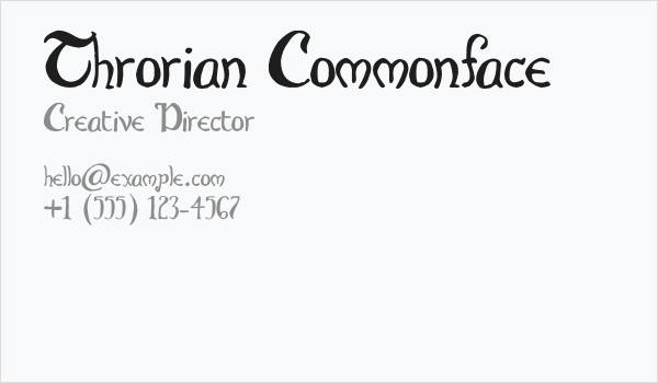 Throrian Commonface Business Card