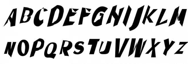 Through The Black Narrow Italic 字体 大写
