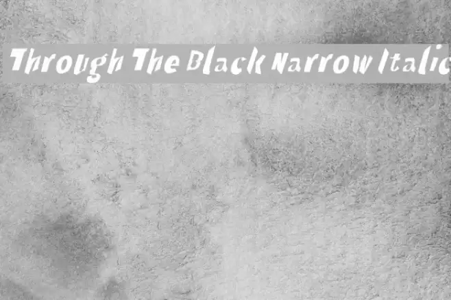 Through The Black Narrow Italic Шрифта examples