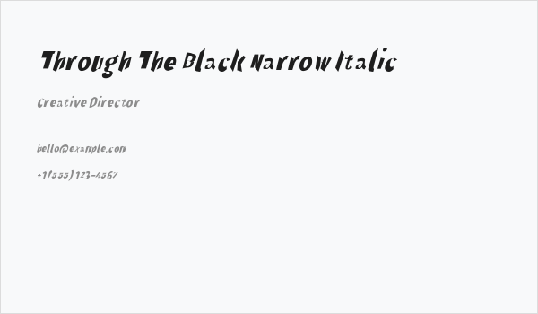 Through The Black Narrow Italic Business Card