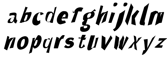 Through The Black Narrow Italic Font LOWERCASE