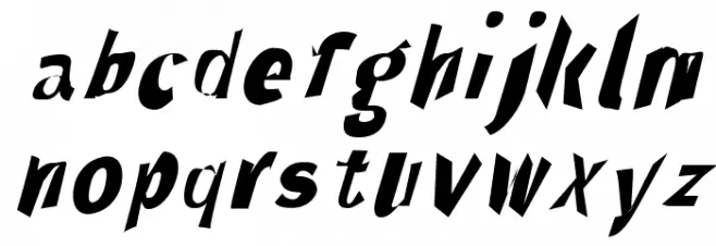 Through The Black Narrow Italic फ़ॉन्ट लोअरकेस