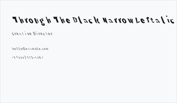 Through The Black Narrow Leftalic Business Card