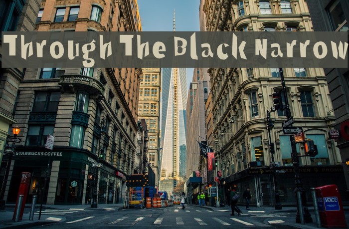 Through The Black Narrow Font examples