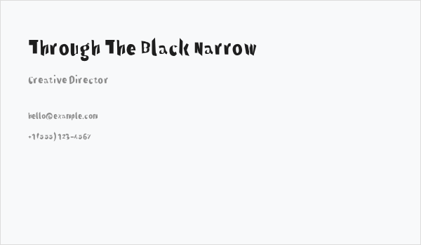 Through The Black Narrow Business Card