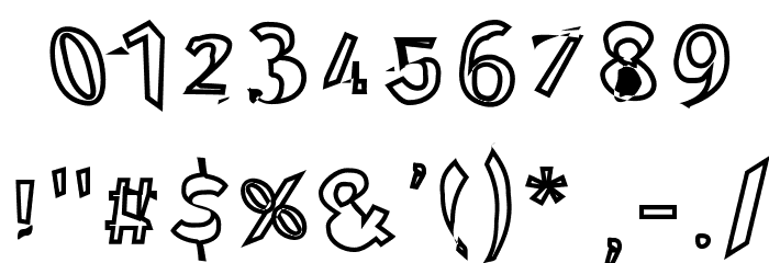Through The Black Reverse Font OTHER CHARS