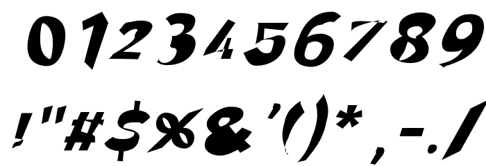 Through The Black Wide Italic Font OTHER CHARS