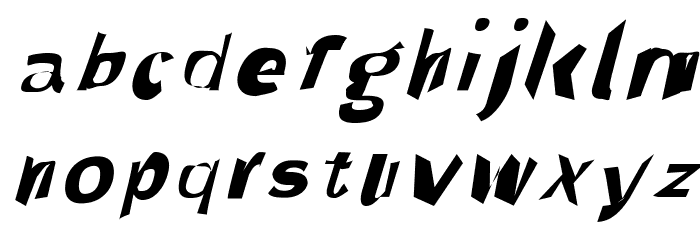 Through The Black Wide Italic Font LOWERCASE