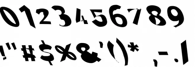 Through The Black Wide Leftalic Font OTHER CHARS