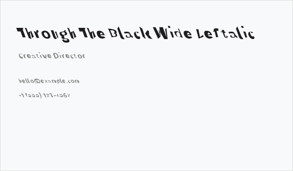 Through The Black Wide Leftalic Business Card