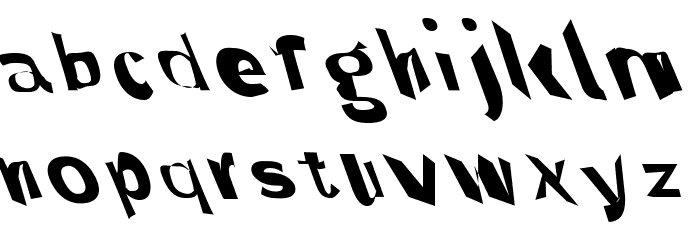 Through The Black Wide Leftalic Font LOWERCASE