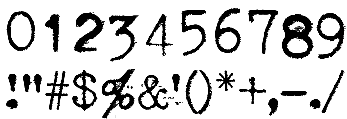 Through the night Font OTHER CHARS