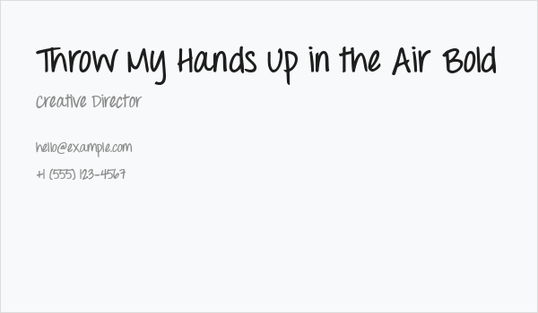 Throw My Hands Up in the Air Bold Business Card