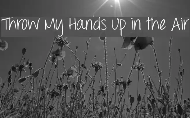 Throw My Hands Up in the Air Font examples