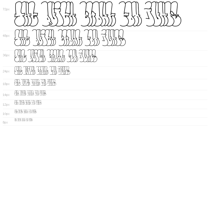 Throw-up Font Waterfall