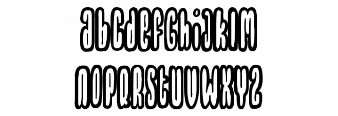 Thrownup Schriftart Kleinbuchstaben