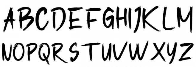 Thunder Brush Font UPPERCASE