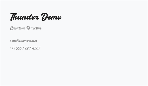 Thunder Demo Business Card