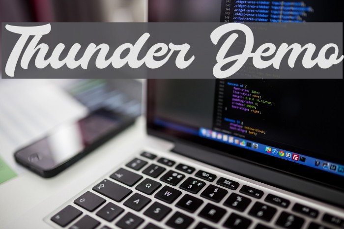 Thunder Demo Font examples