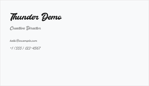 Thunder Demo Business Card