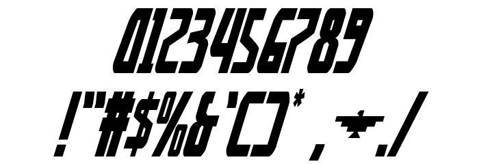 Thunder-Hawk Condensed Italic Font OTHER CHARS