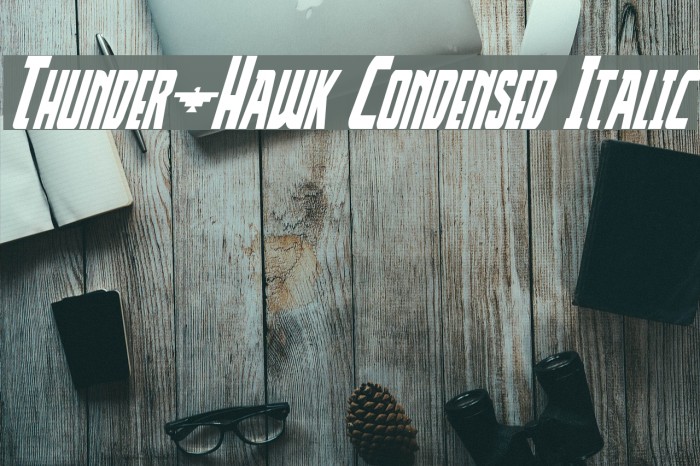 Thunder-Hawk Condensed Italic Font examples