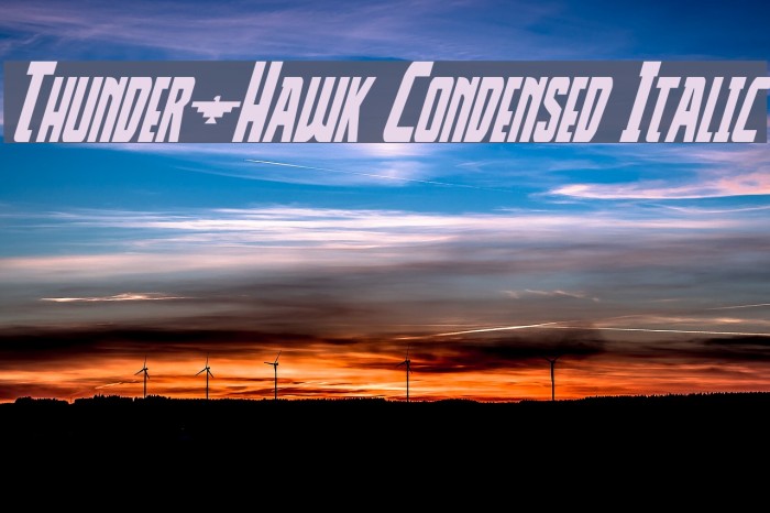 Thunder-Hawk Condensed Italic Font examples
