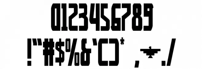 Thunder-Hawk Condensed Font OTHER CHARS