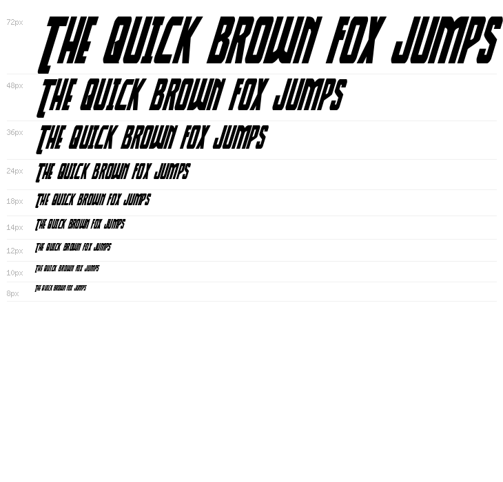 Thunder-Hawk Drop Condensed Italic Waterfall