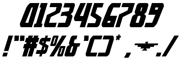Thunder-Hawk Drop Expanded Italic Font OTHER CHARS