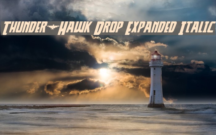 Thunder-Hawk Drop Expanded Italic Font examples
