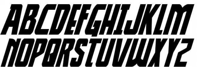 Thunder-Hawk Drop Italic 字体 大写