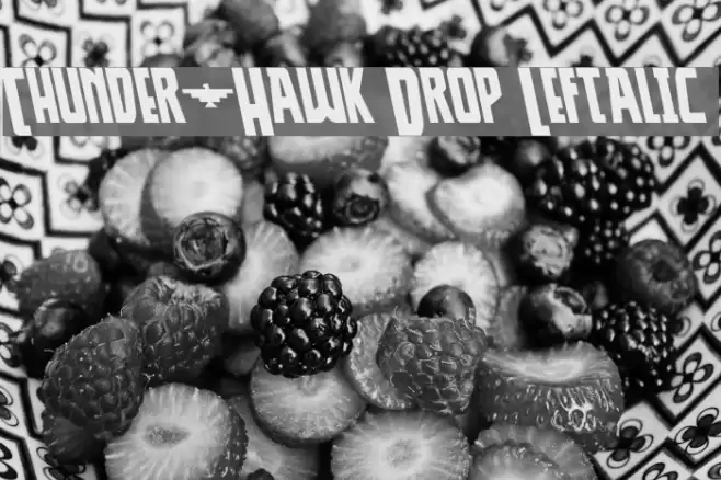 Thunder-Hawk Drop Leftalic Font examples