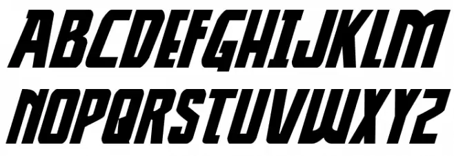 Thunder-Hawk Expanded Italic Caratteri MINUSCOLO