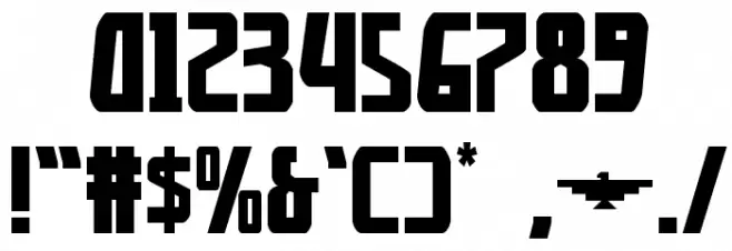 Thunder-Hawk Expanded Font OTHER CHARS