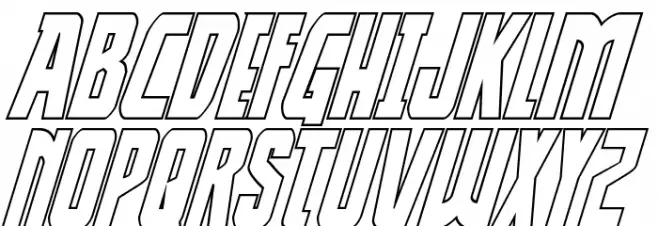 Thunder-Hawk Shadow Drop Italic フォント 大文字