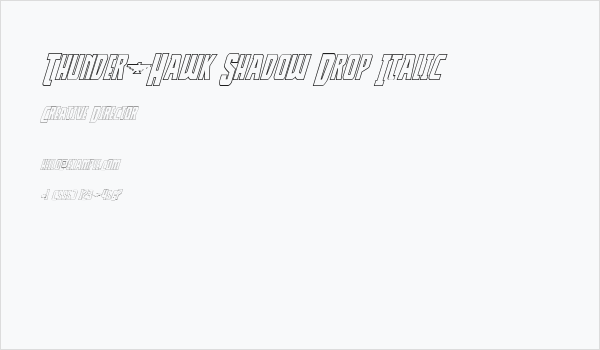 Thunder-Hawk Shadow Drop Italic Business Card