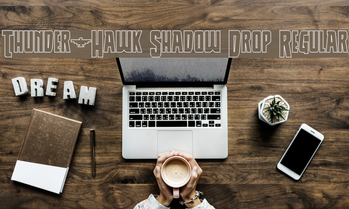 Thunder-Hawk Shadow Drop Regular Font examples