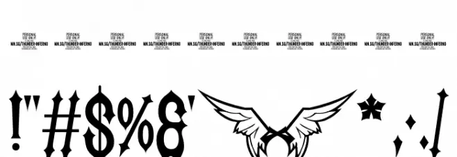 Thunder Inferno PERSONAL USE Regular Font OTHER CHARS